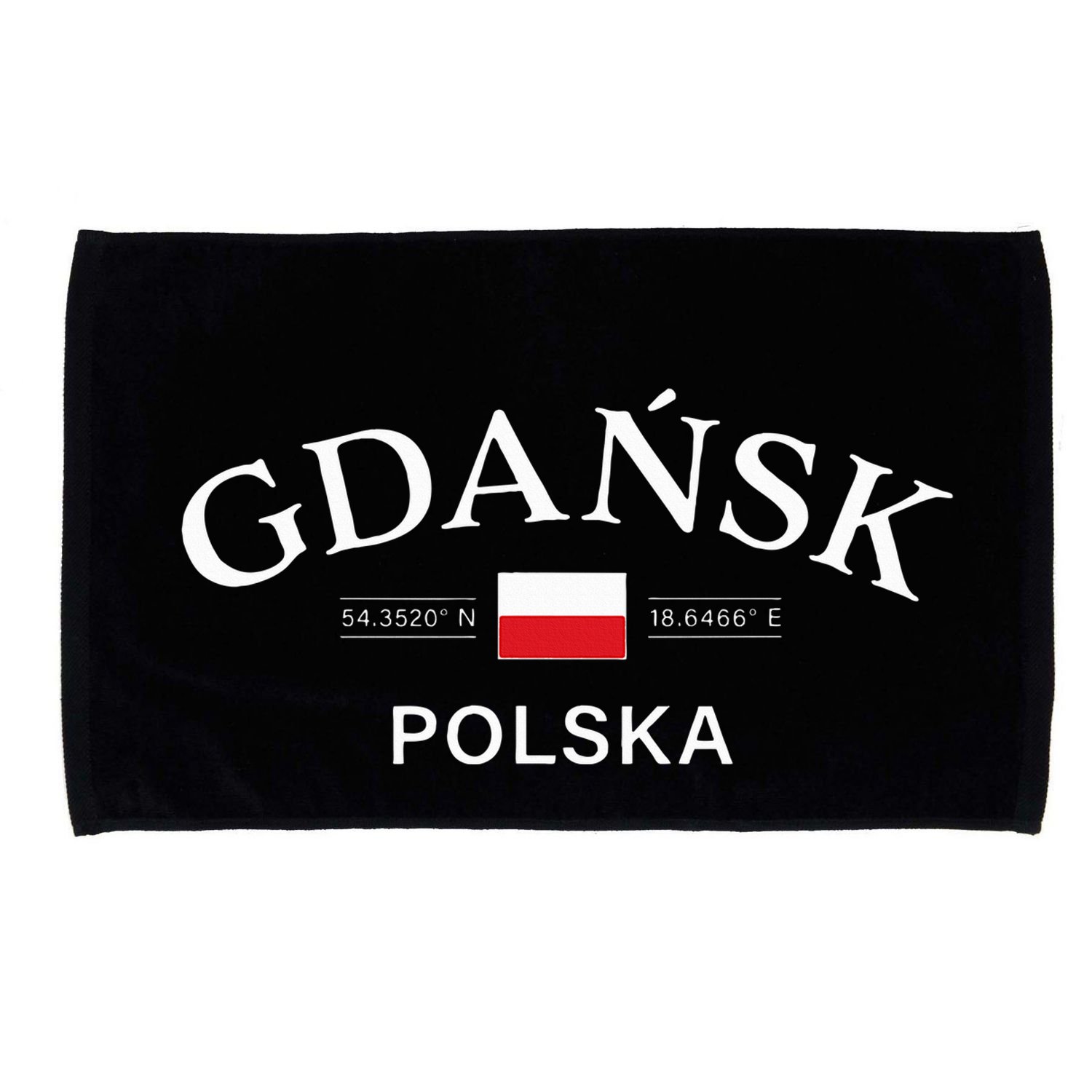 Gdansk Polska Polish Coordinates Microfiber Hand Towel