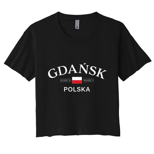 Gdansk Polska Polish Coordinates Crop Top
