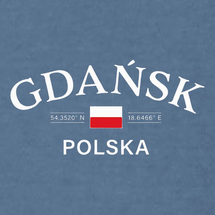 Gdansk Polska Polish Coordinates Garment-Dyed Sweatshirt