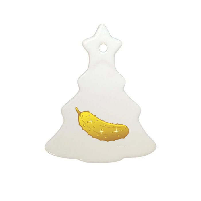 Golden Pickle Pickleball Award Ceramic Tree Ornament