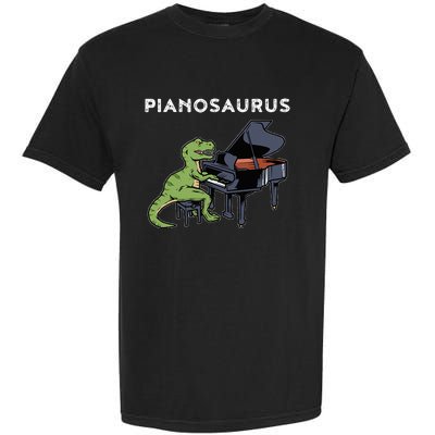 Grand Piano Pianist Gift Dinosaur Music Piano Garment-Dyed Heavyweight T-Shirt