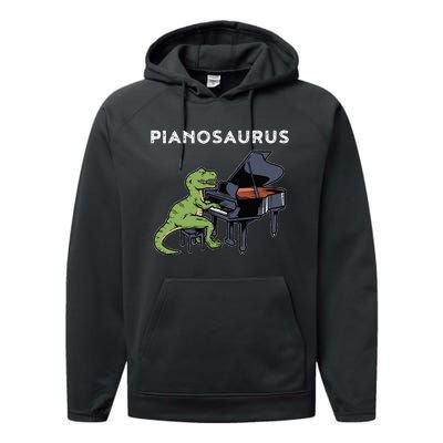 Grand Piano Pianist Gift Dinosaur Music Piano Performance Fleece Hoodie