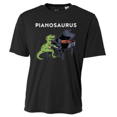 Grand Piano Pianist Gift Dinosaur Music Piano Cooling Performance Crew T-Shirt