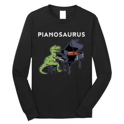 Grand Piano Pianist Gift Dinosaur Music Piano Long Sleeve Shirt