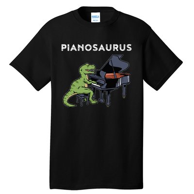 Grand Piano Pianist Gift Dinosaur Music Piano Tall T-Shirt