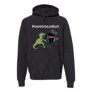 Grand Piano Pianist Gift Dinosaur Music Piano Premium Hoodie