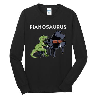 Grand Piano Pianist Gift Dinosaur Music Piano Tall Long Sleeve T-Shirt