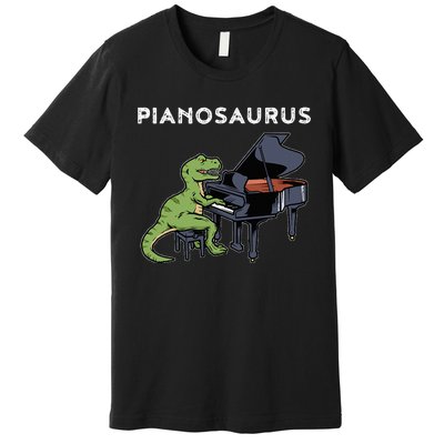 Grand Piano Pianist Gift Dinosaur Music Piano Premium T-Shirt