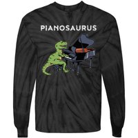 Grand Piano Pianist Gift Dinosaur Music Piano Tie-Dye Long Sleeve Shirt