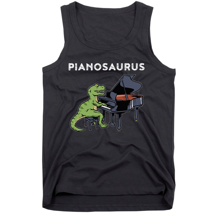 Grand Piano Pianist Gift Dinosaur Music Piano Tank Top