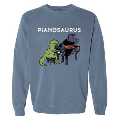 Grand Piano Pianist Gift Dinosaur Music Piano Garment-Dyed Sweatshirt