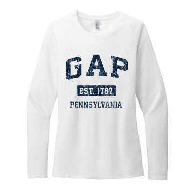 Gap Pennsylvania PA Vintage Athletic Sports Design Womens CVC Long Sleeve Shirt