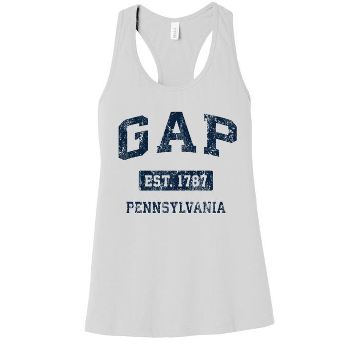 Gap Pennsylvania PA Vintage Athletic Sports Design Women's Racerback Tank