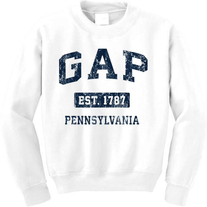 Gap Pennsylvania PA Vintage Athletic Sports Design Kids Sweatshirt