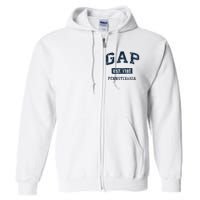 Gap Pennsylvania PA Vintage Athletic Sports Design Full Zip Hoodie