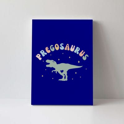 Groovy Pregosaurus Pregnancy Announcet Expecting Mom Gift Canvas