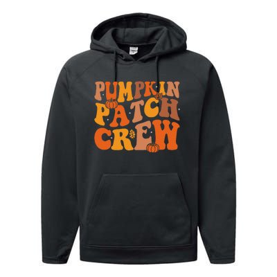 Groovy Pumpkin Patch Crew Squad Thanksgiving Fall Autumn Performance Fleece Hoodie