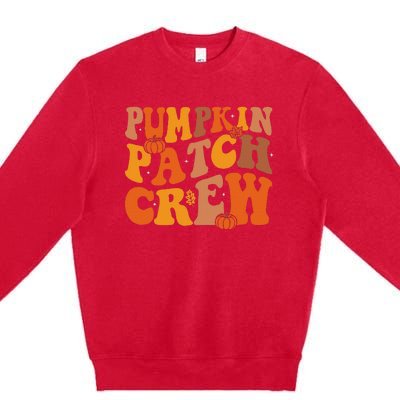 Groovy Pumpkin Patch Crew Squad Thanksgiving Fall Autumn Premium Crewneck Sweatshirt