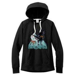 Grand Piano Pianist Gift Astronaut Music Piano Women's Fleece Hoodie