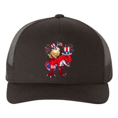 Guinea Pig Ridding TRex 4th Of July Fireworks Lover Family Yupoong Adult 5-Panel Trucker Hat