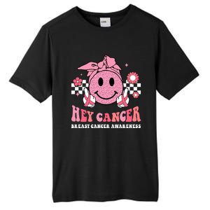 Groovy Pink Ribbon Breast Cancer Warrior Hey Cancer Fighting Gift Tall Fusion ChromaSoft Performance T-Shirt