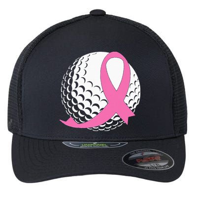 Golf Pink Ribbon Breast Cancer Awareness Flexfit Unipanel Trucker Cap