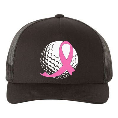 Golf Pink Ribbon Breast Cancer Awareness Yupoong Adult 5-Panel Trucker Hat