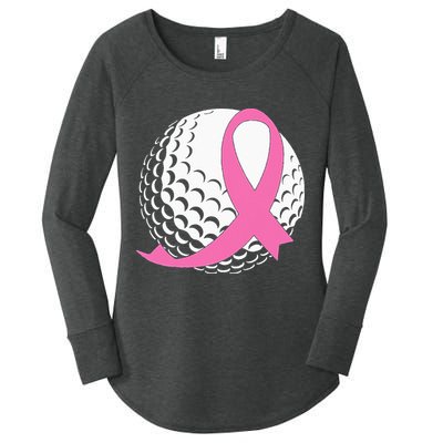 Golf Pink Ribbon Breast Cancer Awareness Women's Perfect Tri Tunic Long Sleeve Shirt