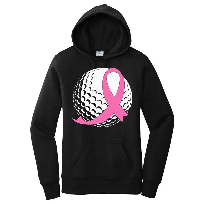 Golf Pink Ribbon Breast Cancer Awareness Women's Pullover Hoodie