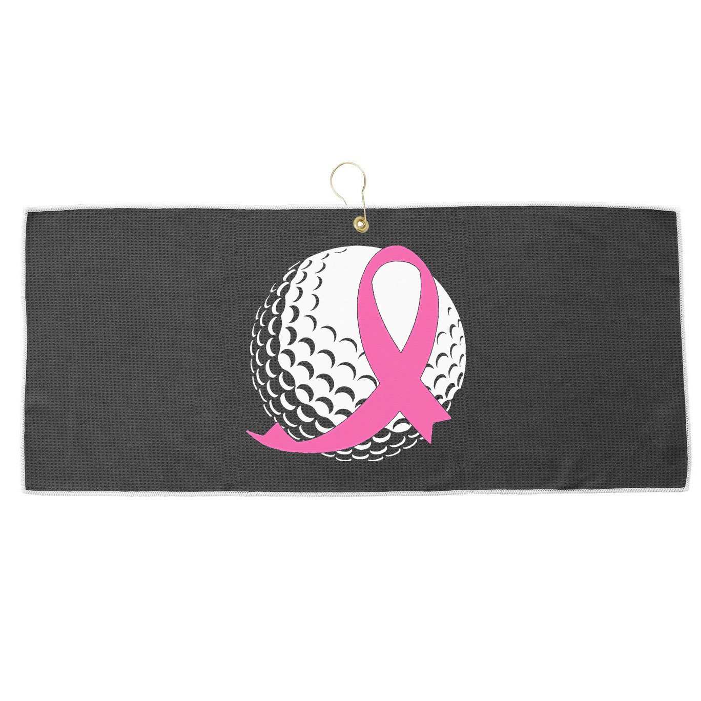 Golf Pink Ribbon Breast Cancer Awareness Large Microfiber Waffle Golf Towel