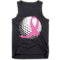 Golf Pink Ribbon Breast Cancer Awareness Tank Top