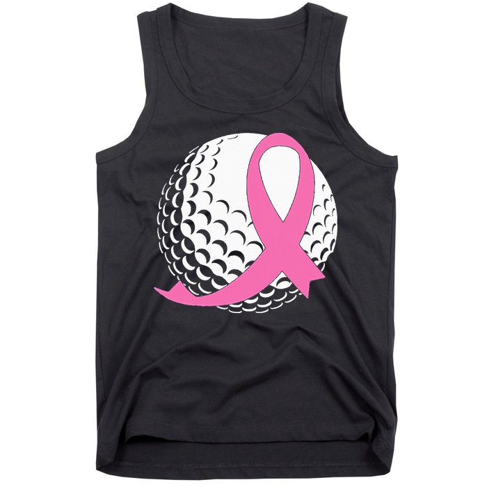 Golf Pink Ribbon Breast Cancer Awareness Tank Top