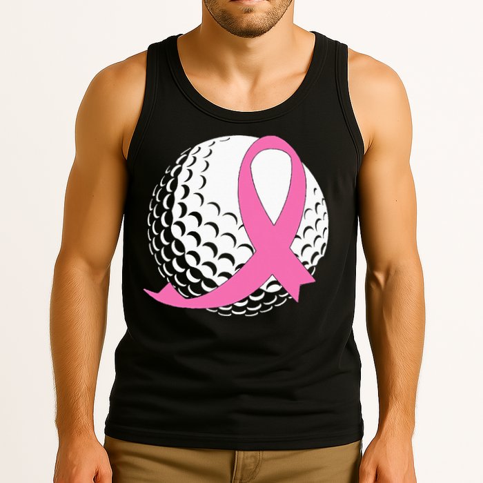 Golf Pink Ribbon Breast Cancer Awareness Tank Top