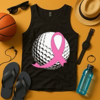Golf Pink Ribbon Breast Cancer Awareness Tank Top
