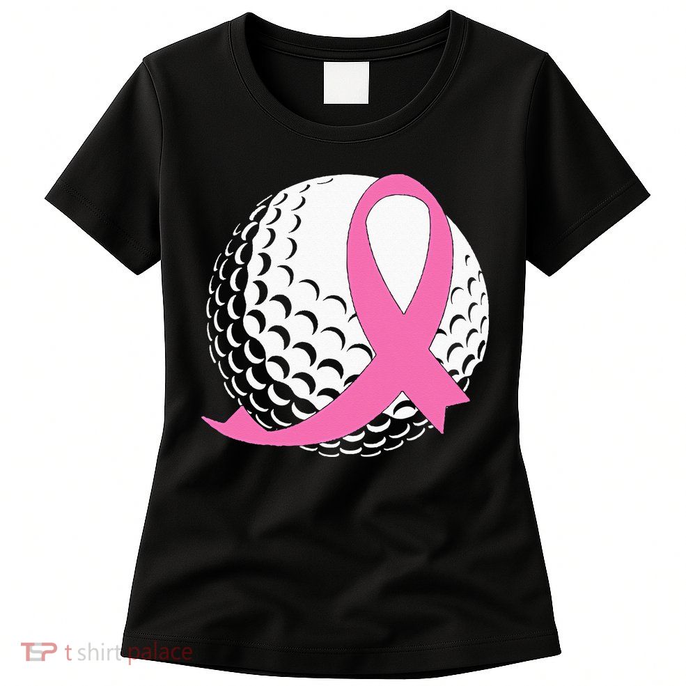 Golf Pink Ribbon Breast Cancer Awareness Womens T-Shirt