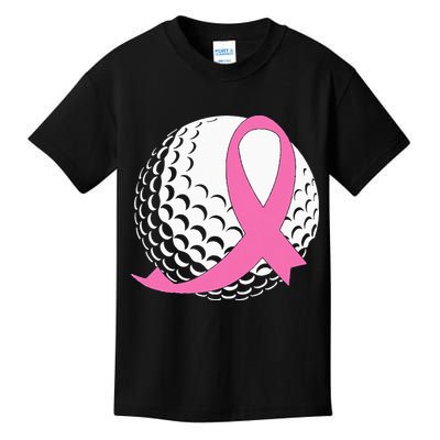 Golf Pink Ribbon Breast Cancer Awareness Kids T-Shirt