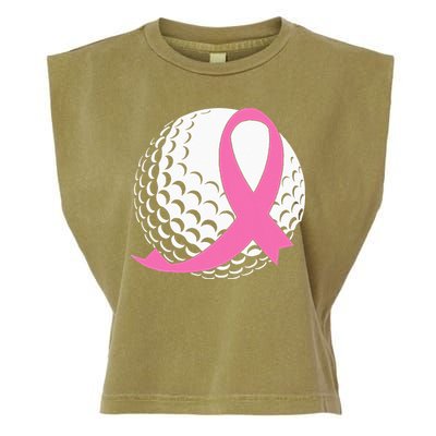 Golf Pink Ribbon Breast Cancer Awareness Garment-Dyed Women's Muscle Tee
