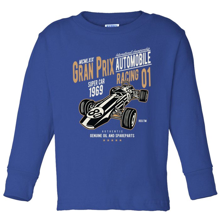 Grand Prix Racing 1969 Vintage Car Racing Fan Gift Toddler Long Sleeve Shirt