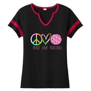 Girls Pickleball Retired Ladies Peace Love Pickleball Ladies Halftime Notch Neck Tee