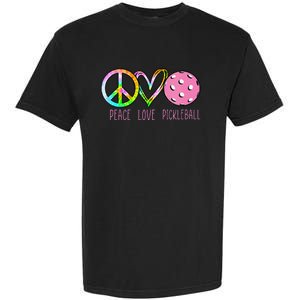 Girls Pickleball Retired Ladies Peace Love Pickleball Garment-Dyed Heavyweight T-Shirt