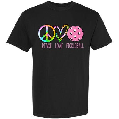 Girls Pickleball Retired Ladies Peace Love Pickleball Garment-Dyed Heavyweight T-Shirt