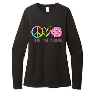 Girls Pickleball Retired Ladies Peace Love Pickleball Womens CVC Long Sleeve Shirt