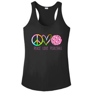 Girls Pickleball Retired Ladies Peace Love Pickleball Ladies PosiCharge Competitor Racerback Tank