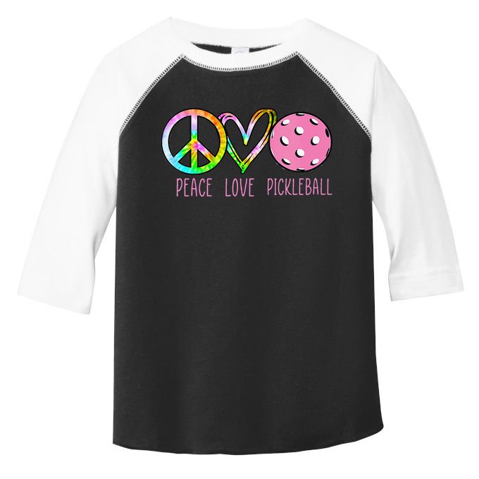 Girls Pickleball Retired Ladies Peace Love Pickleball Toddler Fine Jersey T-Shirt