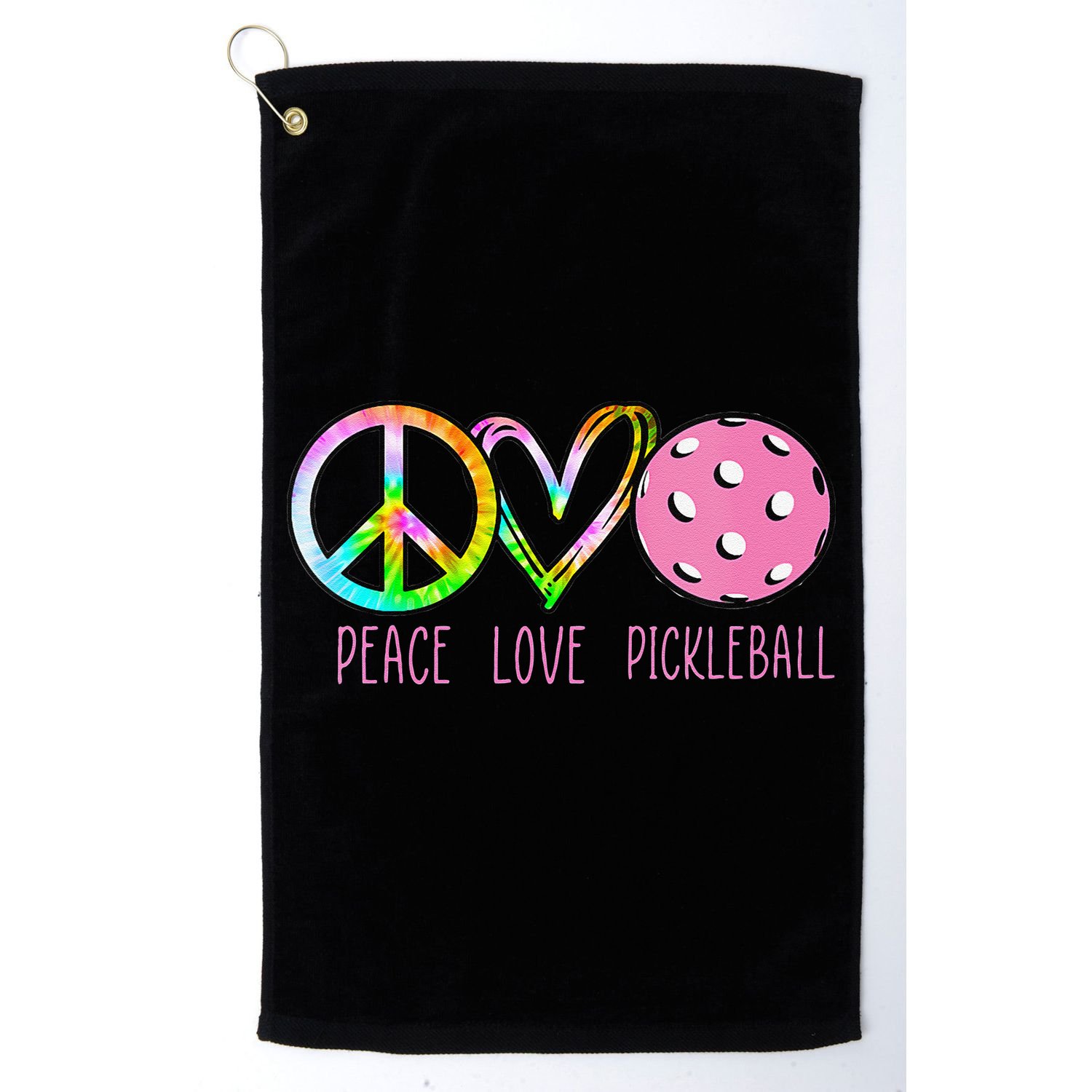 Girls Pickleball Retired Ladies Peace Love Pickleball Golf Towel