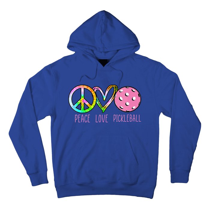 Girls Pickleball Retired Ladies Peace Love Pickleball Hoodie