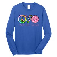 Girls Pickleball Retired Ladies Peace Love Pickleball Long Sleeve Shirt