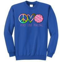 Girls Pickleball Retired Ladies Peace Love Pickleball Sweatshirt