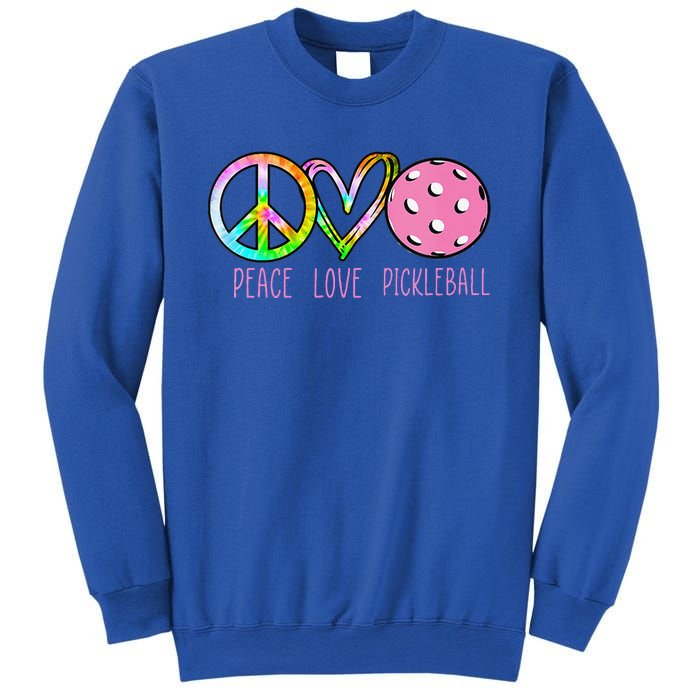 Girls Pickleball Retired Ladies Peace Love Pickleball Sweatshirt