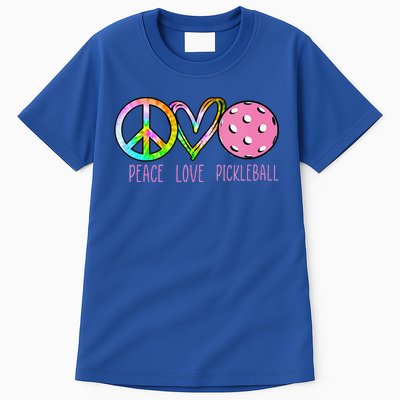 Girls Pickleball Retired Ladies Peace Love Pickleball Tall T-Shirt